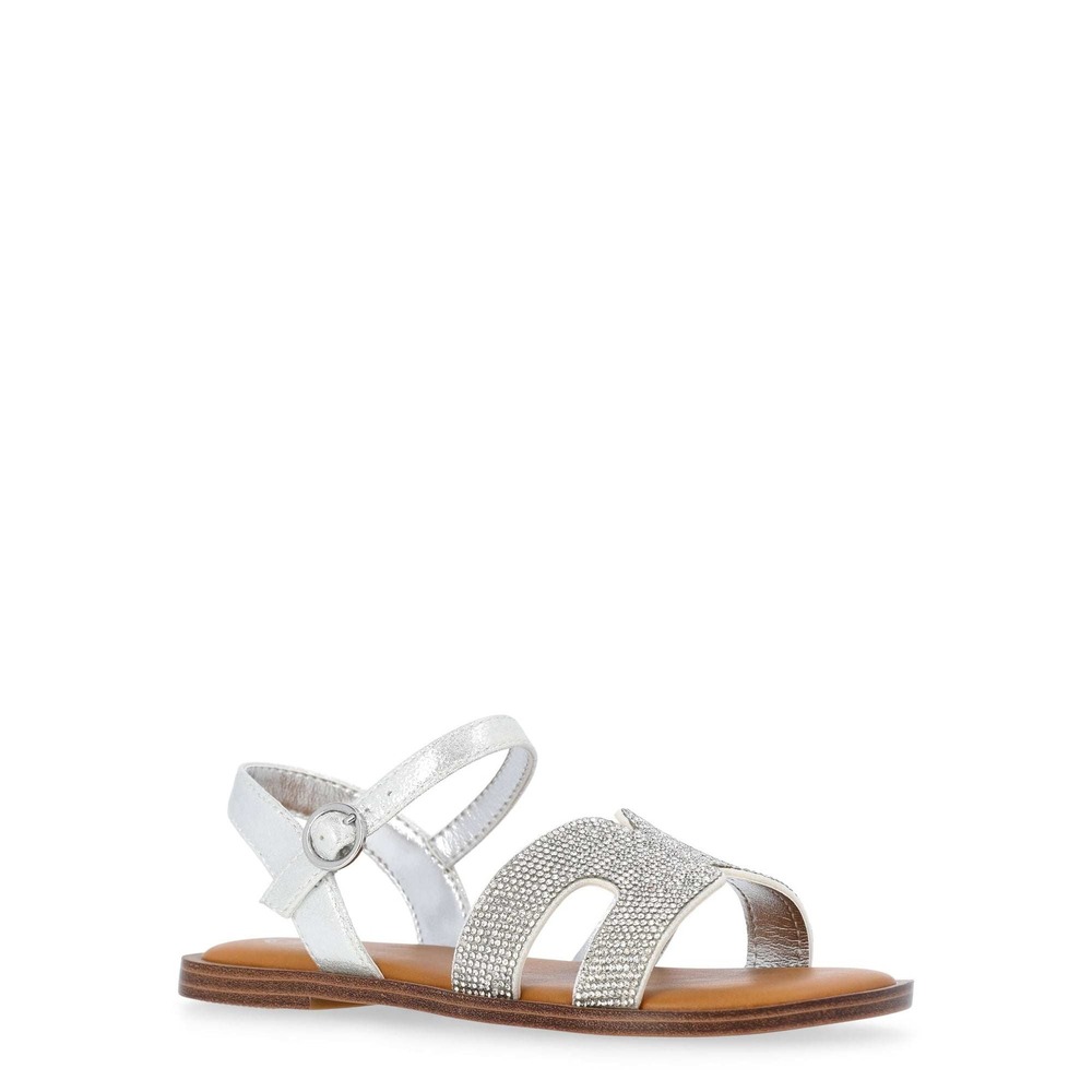 Wonder Nation Rhinestone‎ Sandal 17816917416 Silver Metallic Big Girl Size 5